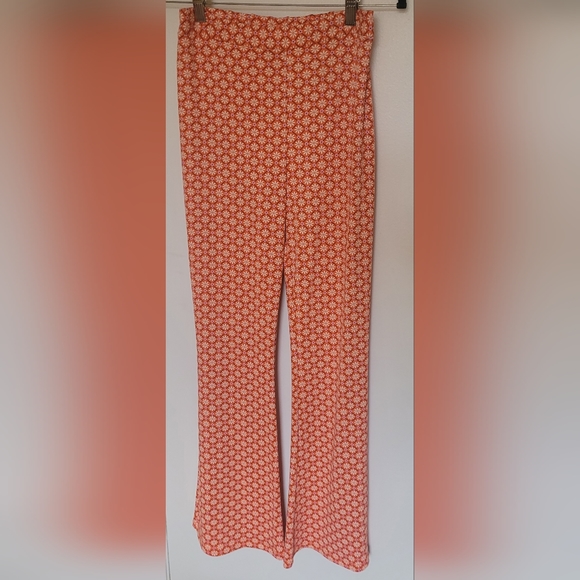 wild fable Pants - Wild Fable Orange Daisy Flare Pants
